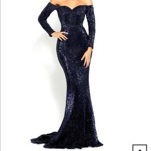 Portia and Scarlett off the shoulder sequin gown